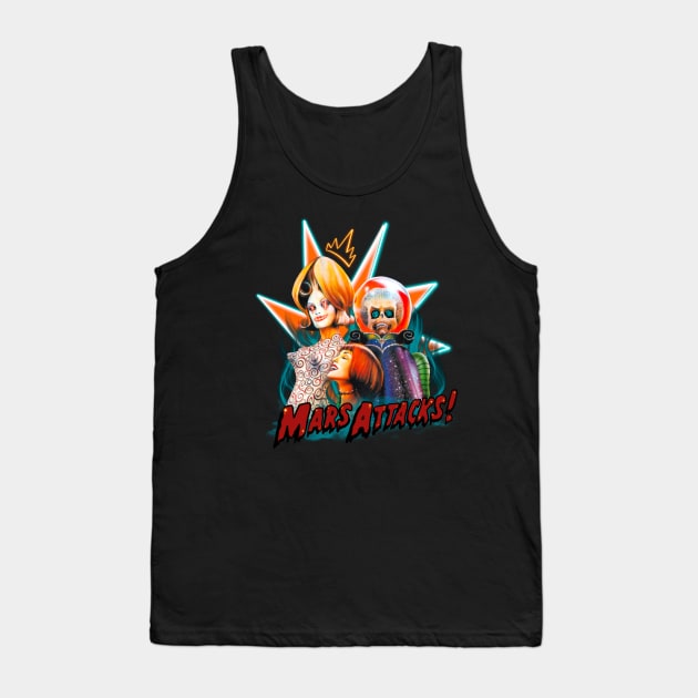 Neon Mars Attacks! Tank Top by RiotEarp